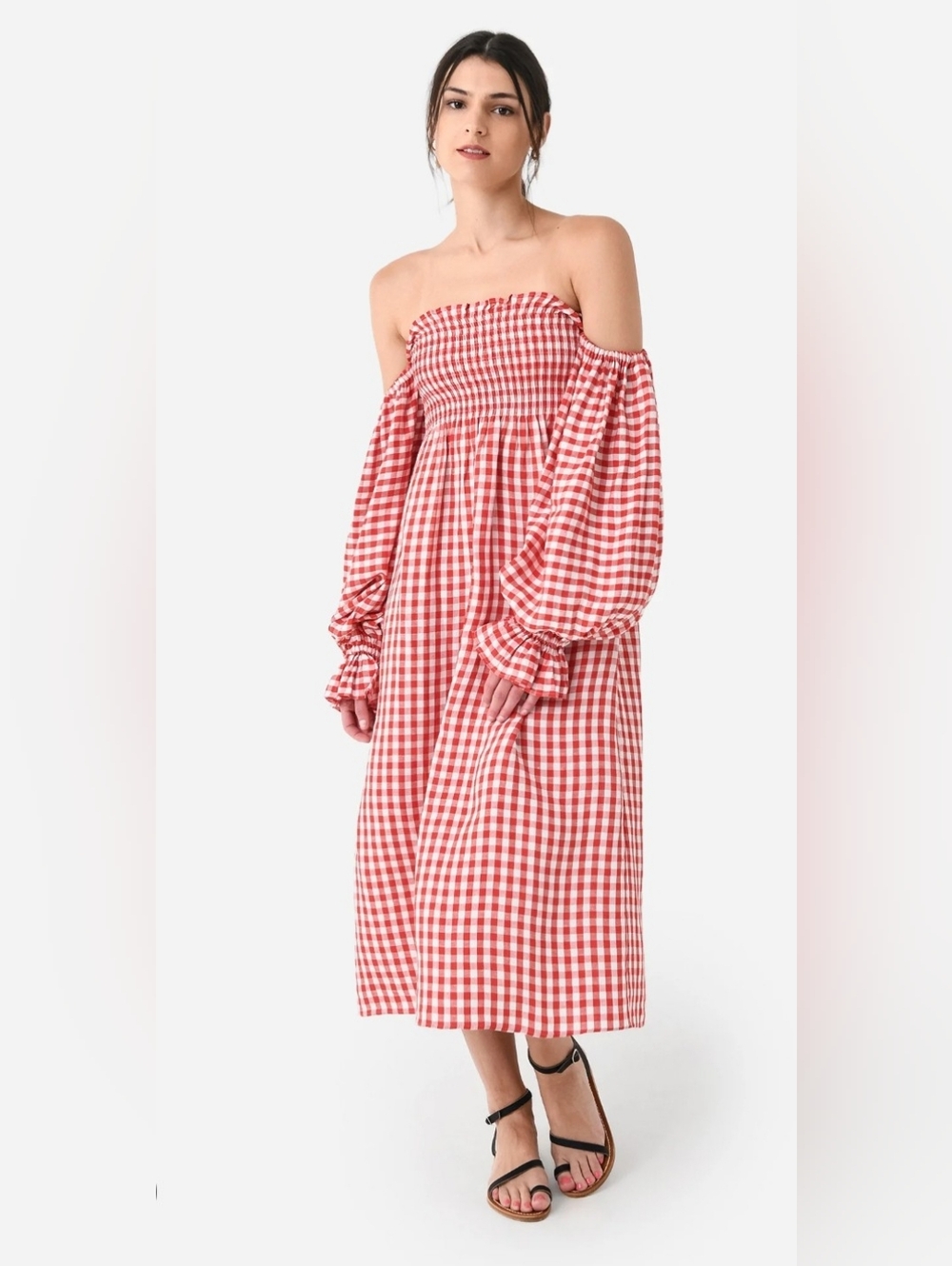 Sleeper Atlanta Dress Red Gingham Size Large